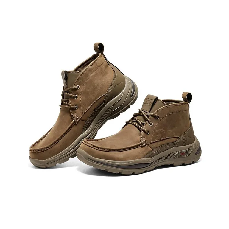 Skechers Arch Fit Motley Cushioning, Slip Resistant, Abrasion Resistant Support Mid Top Casual Shoes Men's Brown-2