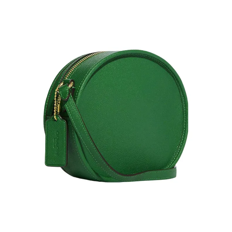 COACH Canteen Cross-Stitch Leather Shoulder Bag Crossbody Bag Small Size Women's Green-1