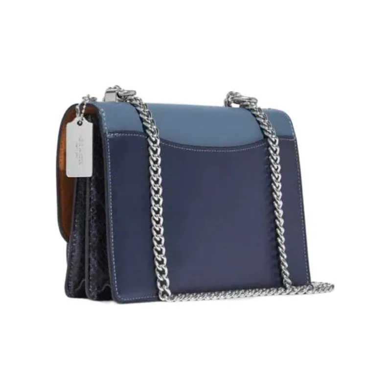 COACH Klare With Cow Leather And Sheepskin Shoulder Bag, Crossbody Bag Small Size Women's Indigo-1