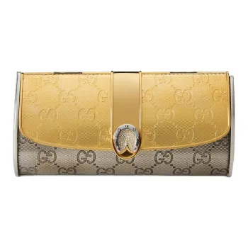 GUCCI Metal Clutch Women's Gold/Silver