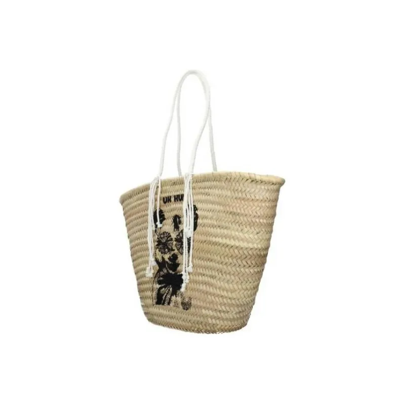 CELINE Fabric Raffia Tote Bag Shopping Bag Shoulder Bag Handbag Women's-1