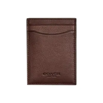 COACH 3 IN 1 WalletCard Case Calfskin Coin Purse, Card Holder Mini Women's Mahogany Brown