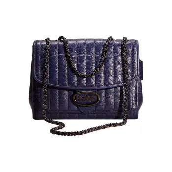 COACH Melody Soft Polished Grained Leather Crossbody Bag Shoulder Bag Large Size Women's Purple