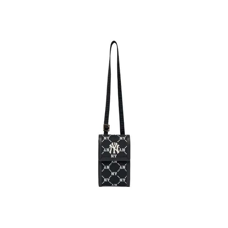 MLB Jacquard Cell Phone Pouch, Shoulder Bag, Crossbody Bag Mini Women's Black-3