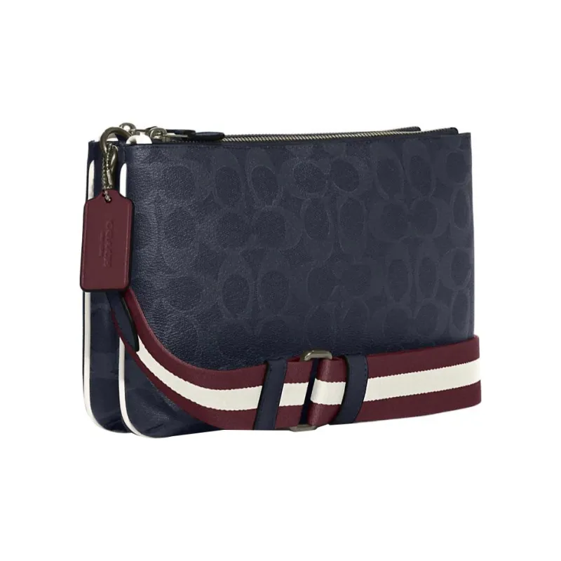 COACH Everett Artificial Leather Shoulder Bag Crossbody Bag Large Size Men's Denim & Chalk White-1