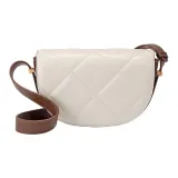 JONBAG Synthetic Leather Saddle Bag Shoulder Bag Crossbody Bag Small Size Women's White