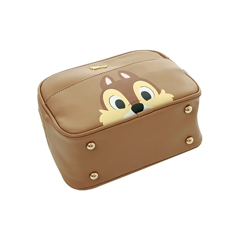 Disney PU Shoulder Bag, Crossbody Bag, Camera Bag, Zip Closure Handbag Small Size Women's Light Brown-2