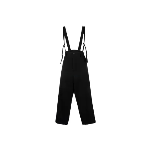 Yohji Yamamoto High-waisted Shoulder-strap Wool Trousers