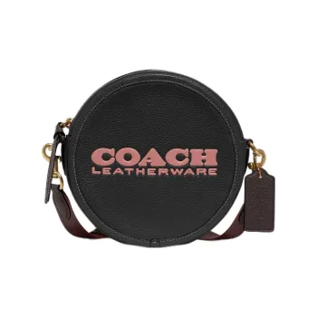 COACH Kia Cow Leather Small Round Bag Shoulder Bag Crossbody Bag Small Size Women's Black