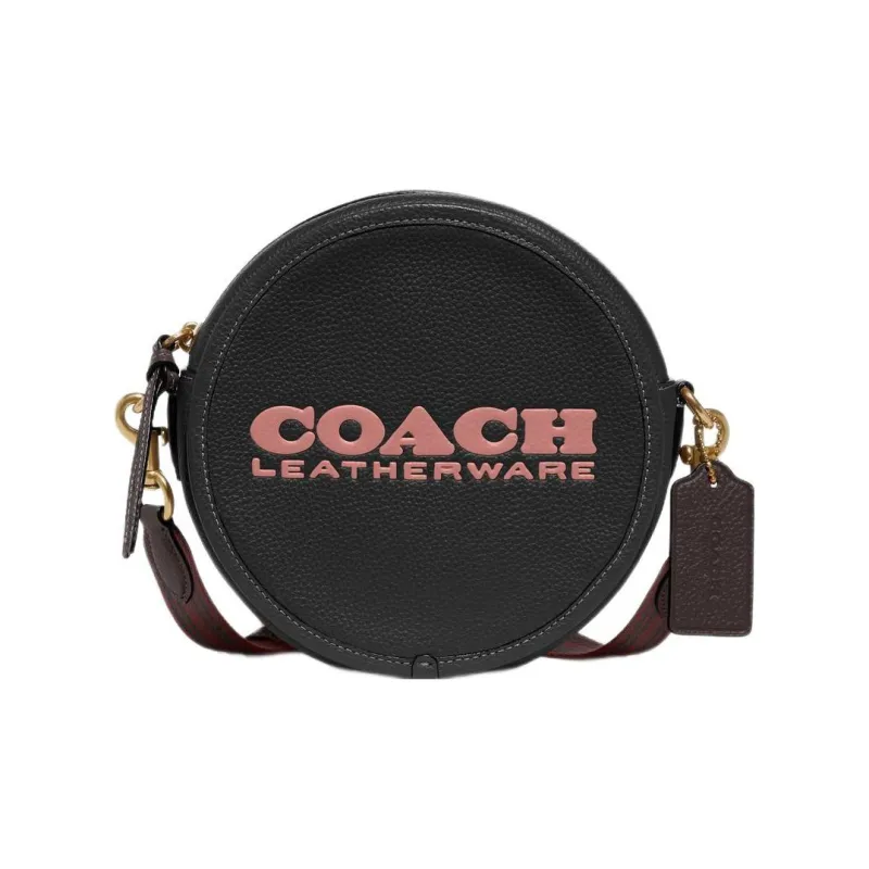 COACH Kia Cow Leather Small Round Bag Shoulder Bag Crossbody Bag Small Size Women's Black-0
