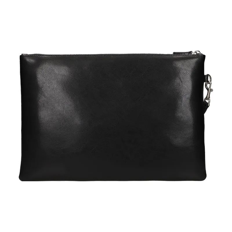 Balenciaga Leather Clutch Large Size Men's Black-2