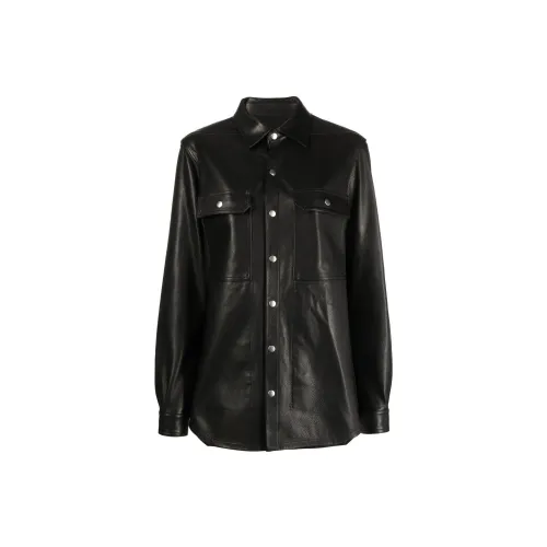 RICK OWENS Leather Jackets Women's Black