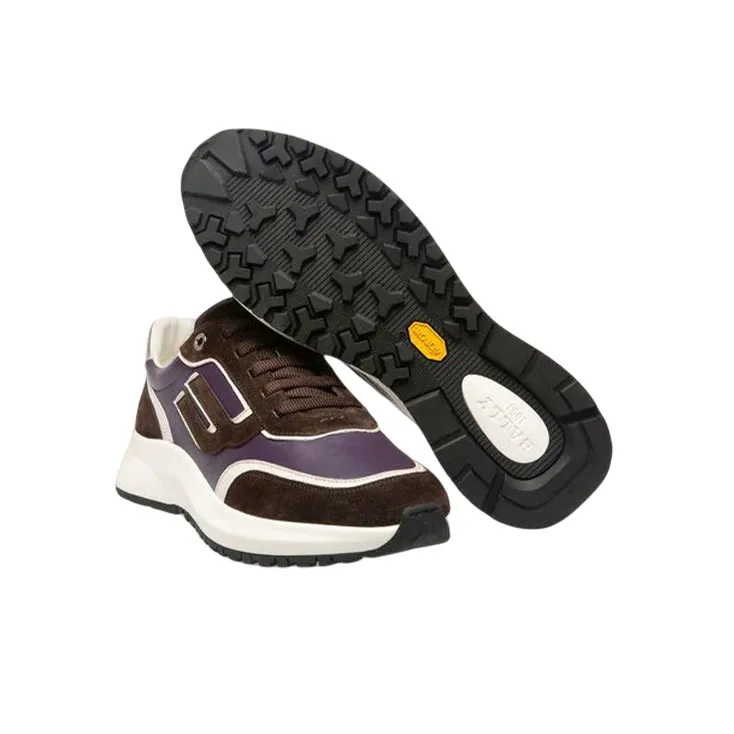 BALLY Demmy Casual Shoes Women's Low Top Brown/Purple-3