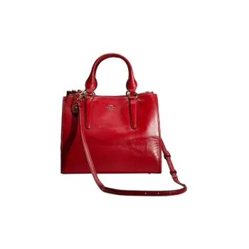 COACH Crosby Premium Calfskin Shoulder Bag Crossbody Bag Handbag Large Size Women's Red