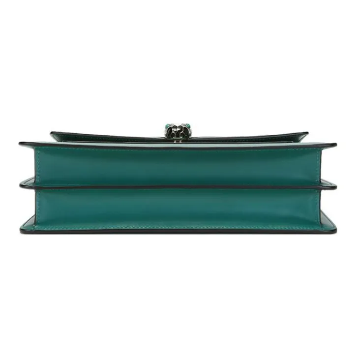 BVLGARI Serpenti Forever Cow Leather Snake Head Bag, Shoulder Bag Medium Size Women's Bright Green-4