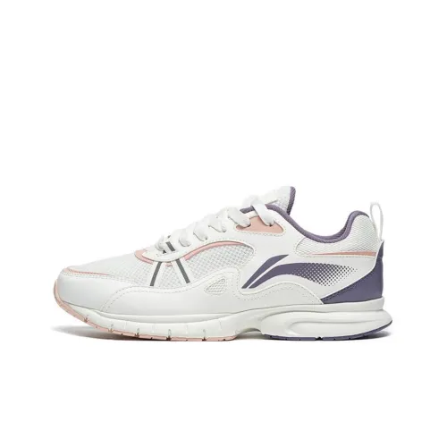 LINING Running Shoes Women's Low-Top Mist White/Holy Purple/Peach Orange Pink