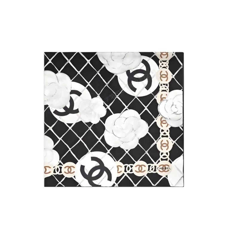 CHANEL Double C Silk Scarves Women's-1