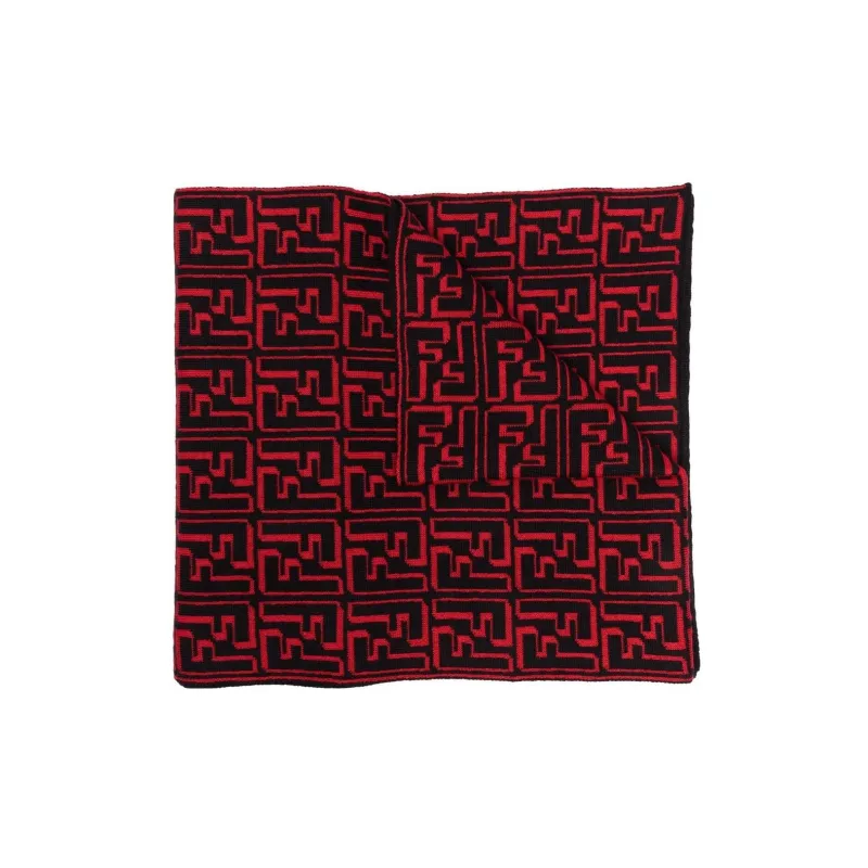 FENDI Knit Scarves Unisex Red-2