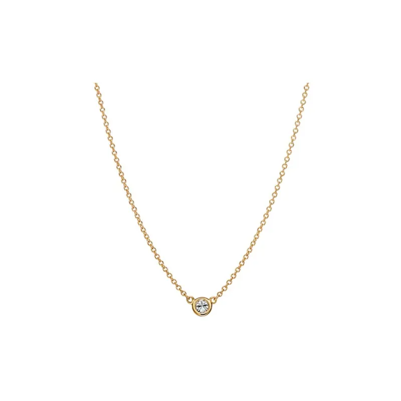 TIFFANY & CO. 2010s 18kt Rose Gold By The Yard Diamond Necklace-0