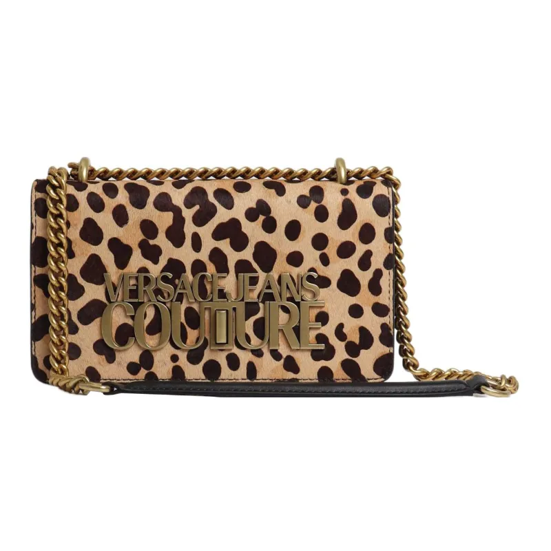 VERSACE JEANS COUTURE Leather Shoulder Bag Crossbody Bag Women's Black-0