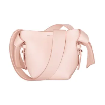 Acne Studios Matte Grain Leather Tote Bag, Shopping Bag, Portable Crossbody Bag, Shoulder Bag Women's Light Pink