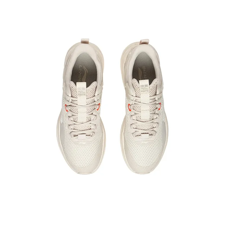 LiNing Liuyun Cushioning, Slip Resistant, And Abrasion Resistant Low Top Casual Shoes Women's Pearl White-3