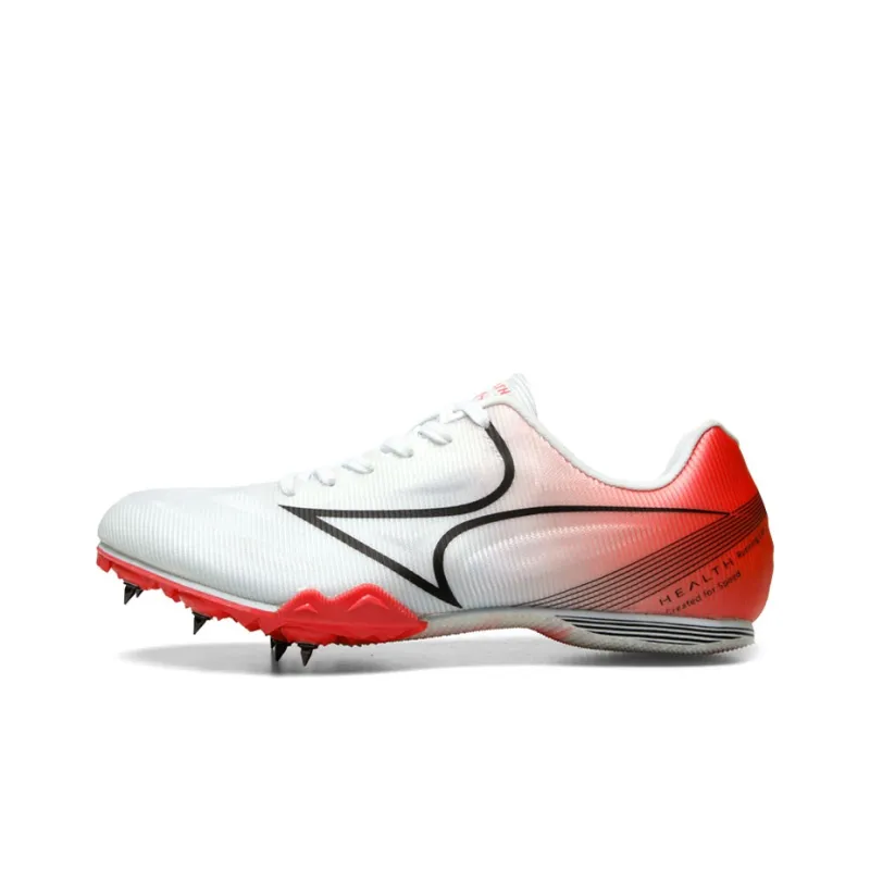 HEALTH x HEALTH Abrasion Resistant Breathable Low Top Sprint Running Shoes Unisex White Red-0