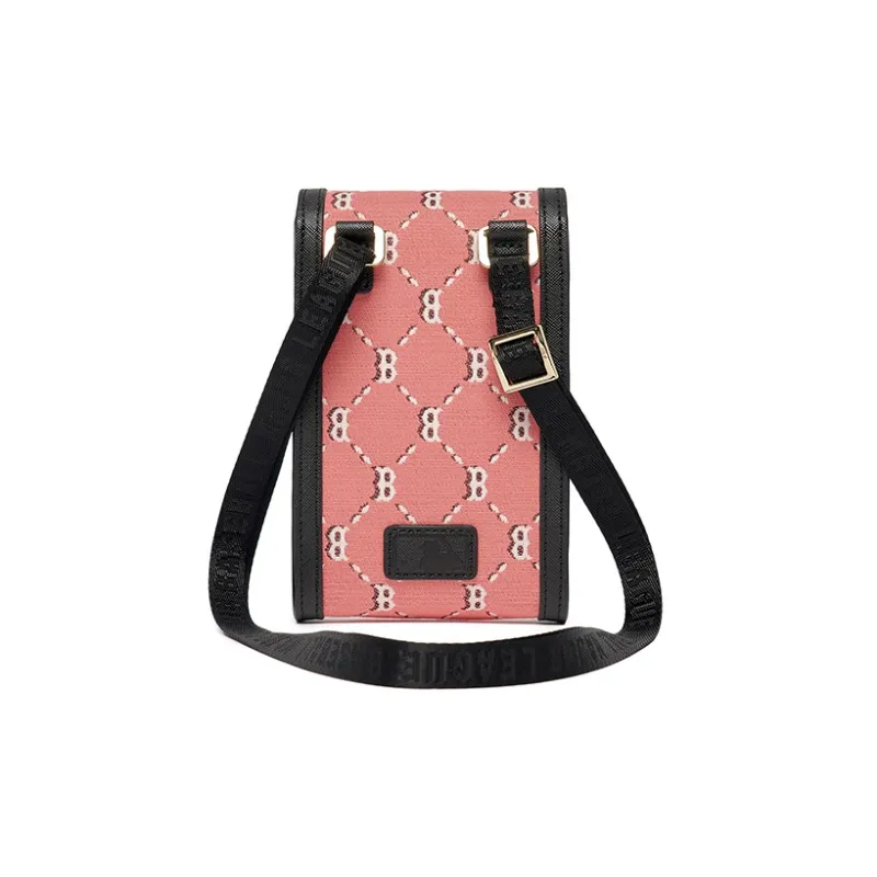 MLB Jacquard Cell Phone Pouch Shoulder Bag Crossbody Bag Mini Women's Pink-1