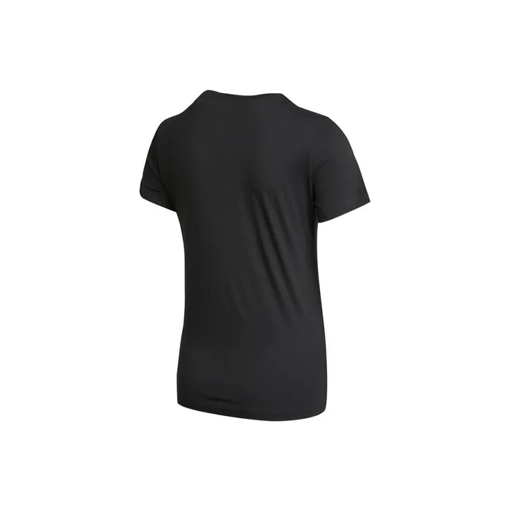 Nike Women'ss Retro Logo Print Crewneck Casual T-Shirt Black-1