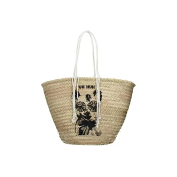 CELINE Fabric Raffia Tote Bag Shopping Bag Shoulder Bag Handbag Women's
