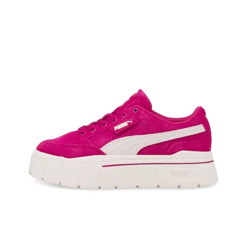 PUMA Suede Skateboard Shoes Women's Low-Top Red/Purple/White