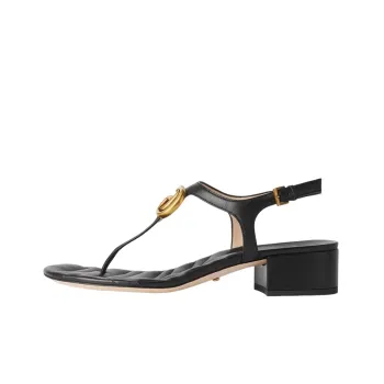 GUCCI Marmont Double G Sandal Black Women's