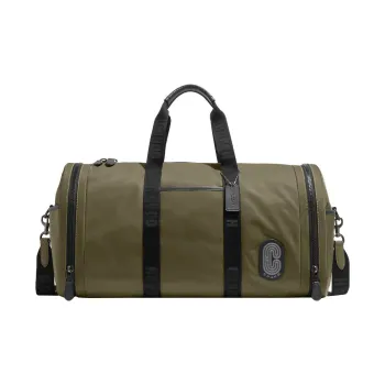 COACH Ma Natural Soft Calfskin With Nylon Gym Bag Shoulder Bag Crossbody Bag Handbag Large Size Men's Olive Green