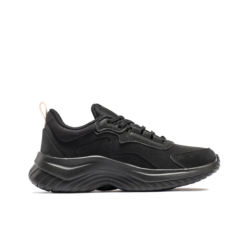 361° Cushioning Wear Resistant Low Top Running Shoes Women's Black Pink-1
