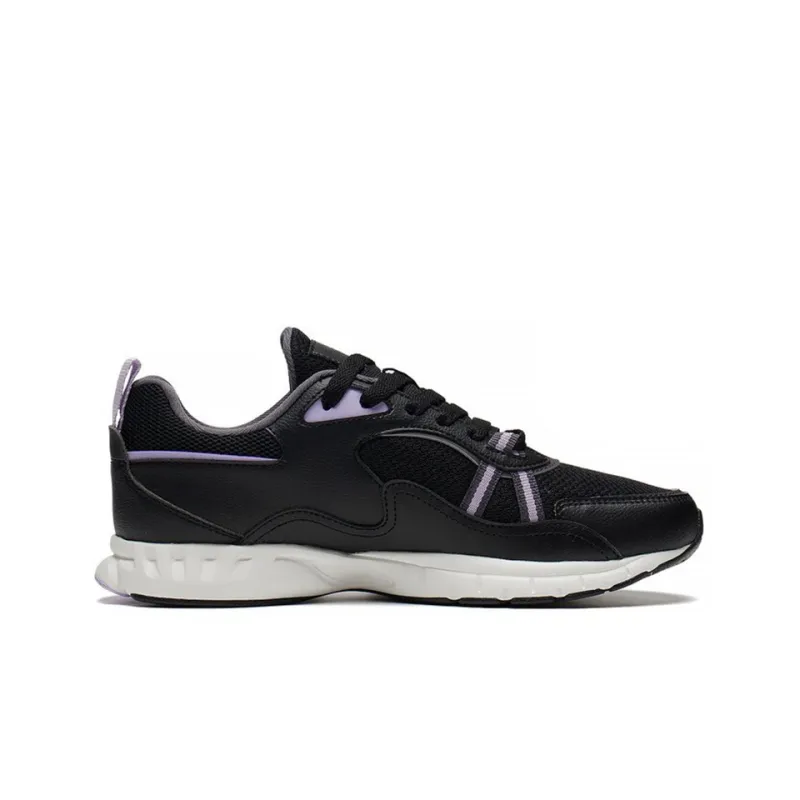 LiNing Cushioned Anti Slip And Wear Resistant Lightweight Low Top Running Shoes Women's Black Purple-1