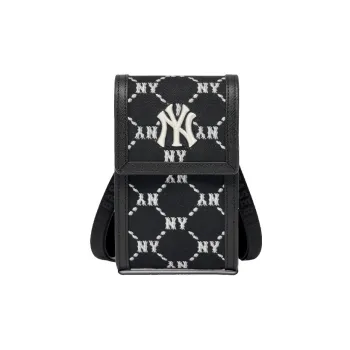 MLB Jacquard Cell Phone Pouch, Shoulder Bag, Crossbody Bag Mini Women's Black