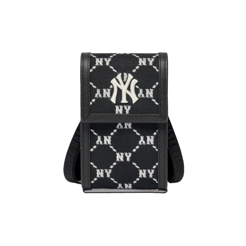 MLB Jacquard Cell Phone Pouch, Shoulder Bag, Crossbody Bag Mini Women's Black-0