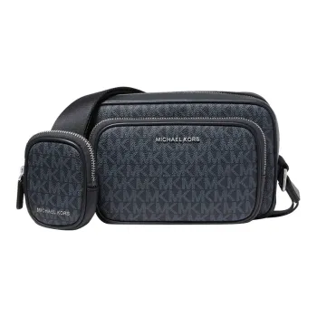 MICHAEL KORS Hudson Cow Leather Fanny Pack, Camera, Crossbody Bag Medium Size Men's Navy Blue/Black