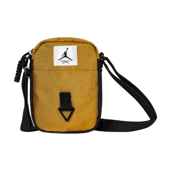 Jordan Polyester Crossbody Bag Medium Size Unisex Black & Sea Buckthorn Brown