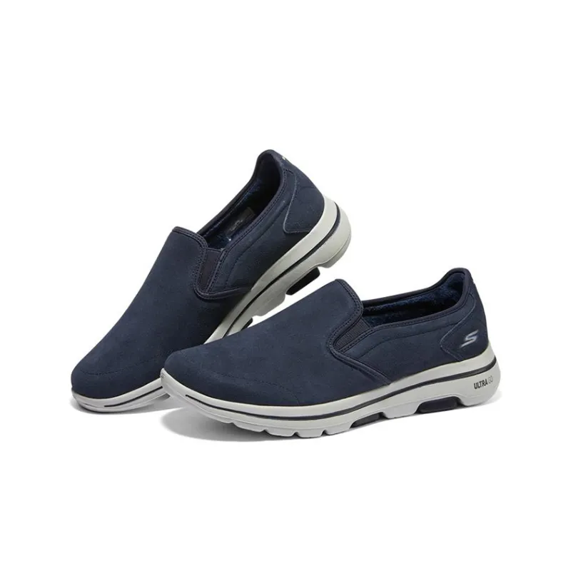 Skechers Go Walk 5 Cushioning Anti-Slip And Wear-Resistant Low-Top Casual Shoes Men's Blue-2