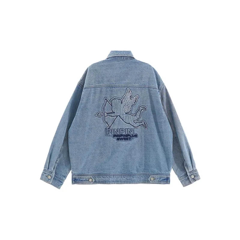 PP Loose Fit Denim Jacket Women's Sky Blue-1