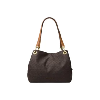 MICHAEL KORS Raven Coated Twill Handbag, Shoulder Bag Women's Brown