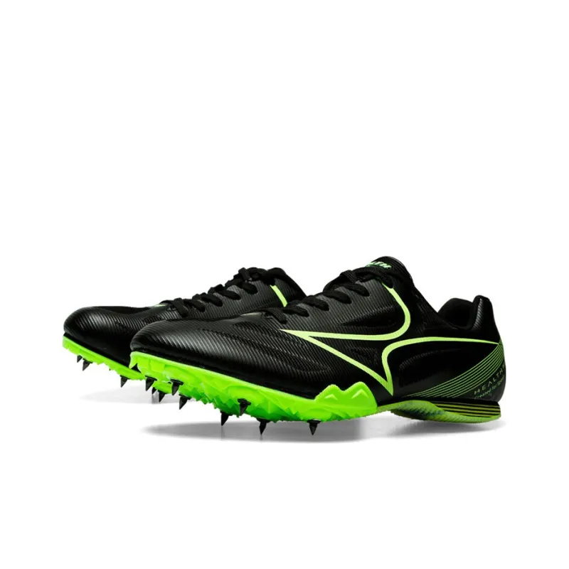 HEALTH 181S Cushioning, Slip Resistant, And Abrasion Resistant Low Top Sprint Running Shoes Unisex Black Green-2