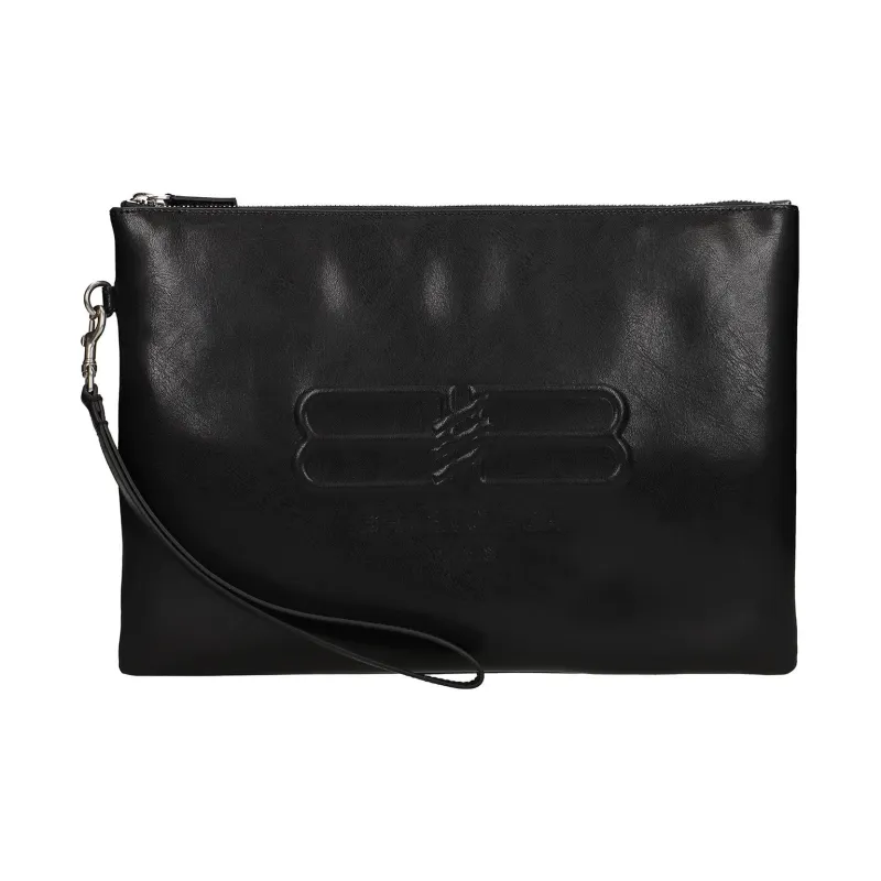 Balenciaga Leather Clutch Large Size Men's Black-0