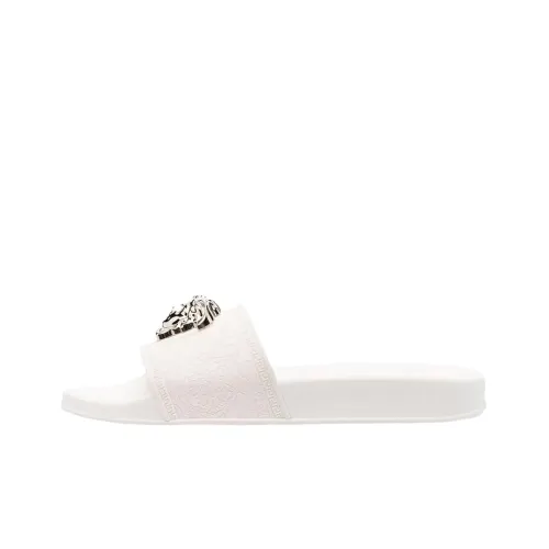 VERSACE Women's Palazzo Pool Slides 'White Silver'