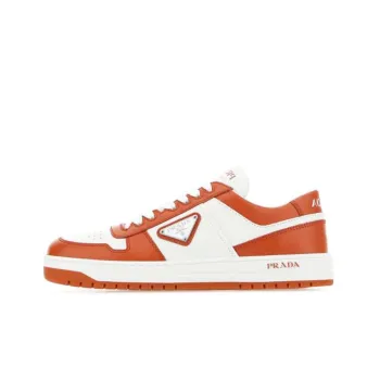 PRADA DowntownPrada Downtown Low Top Stylish Skateboarding Shoes Women's White Orange