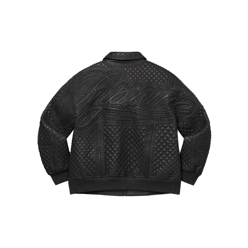 Supreme Studded Quilted Leather Jacket-4