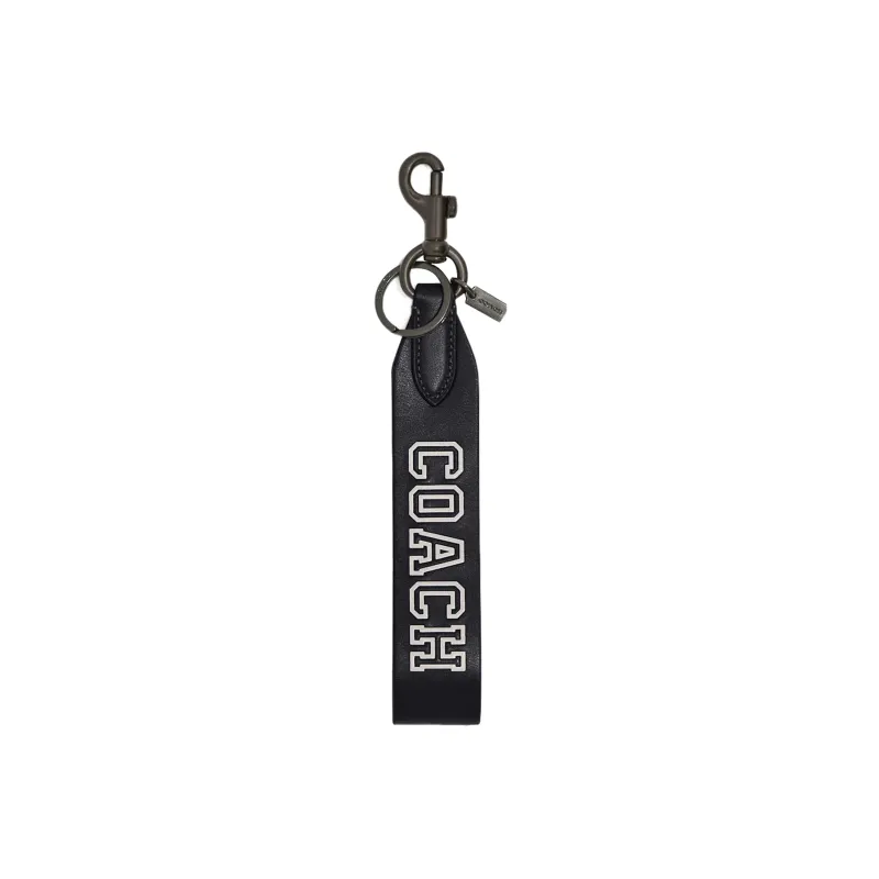 COACH Refined Calfskin Keychain Bag Charm Bag Accessory Men's Black-0