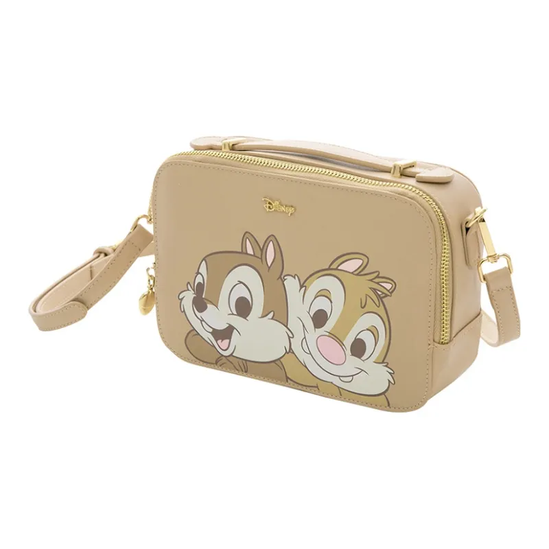 Disney PU Small Square Bag Camera Bag Handbag Crossbody Bag Small Size Women's Light Brown-1