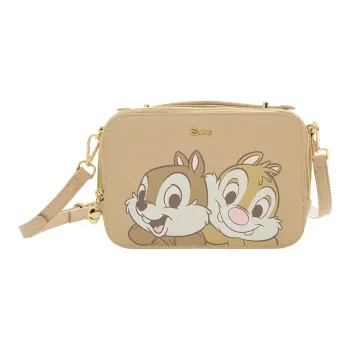 Disney PU Small Square Bag Camera Bag Handbag Crossbody Bag Small Size Women's Light Brown